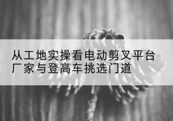 罗湖电动剪叉升降平台厂家-从工地实操看电动剪叉平台厂家与登高车挑选门道
